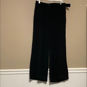 Banana Republic Women High Rise Wide Leg Black 10 Washable Stretch Pant Office
